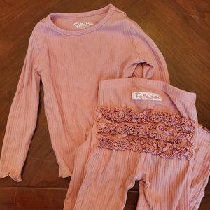 3T GUC Ribbed Rufflebutts LS Pajamas (mauve)